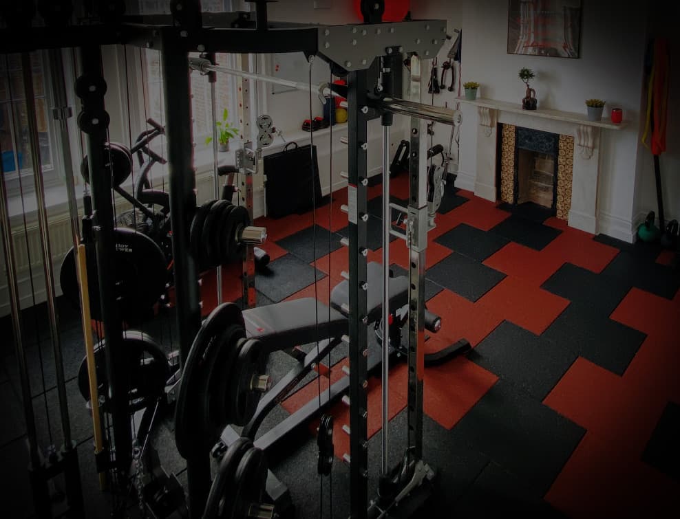 The KD private studio with the Monster G9 rig, assault bike and free weights